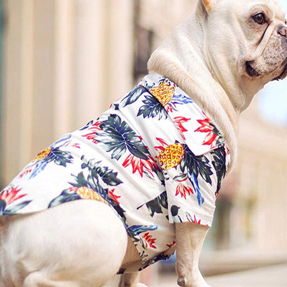 Hawaiian Printed Dog Shirts Short Sleeves Pets Apparel