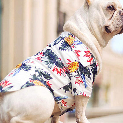 Hawaiian Printed Dog Shirts Short Sleeves Pets Apparel