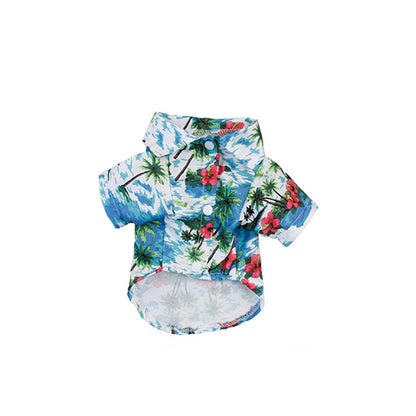 Hawaiian Printed Dog Shirts Short Sleeves Pets Apparel