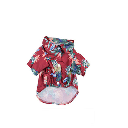 Hawaiian Printed Dog Shirts Short Sleeves Pets Apparel
