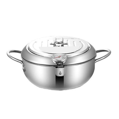 Stainless Steel Deep Fryer Pot with Temperature Control Kitchen Tool Kitchenware