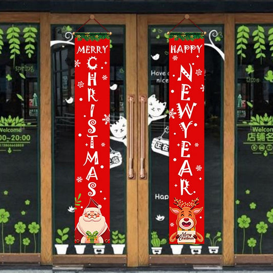 Christmas Porch Sign-Santa + Elk