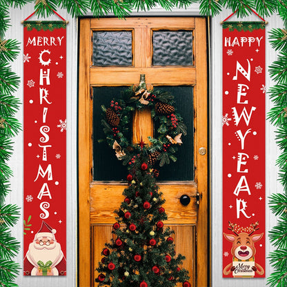 Christmas Porch Sign-Santa + Elk