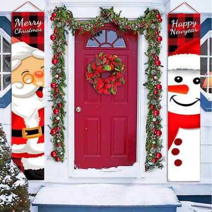 Christmas Porch Sign-Double Santa