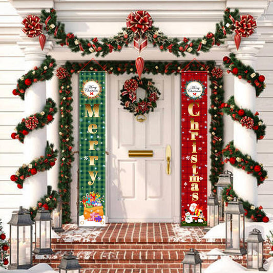 Christmas Porch Sign-Green + Red