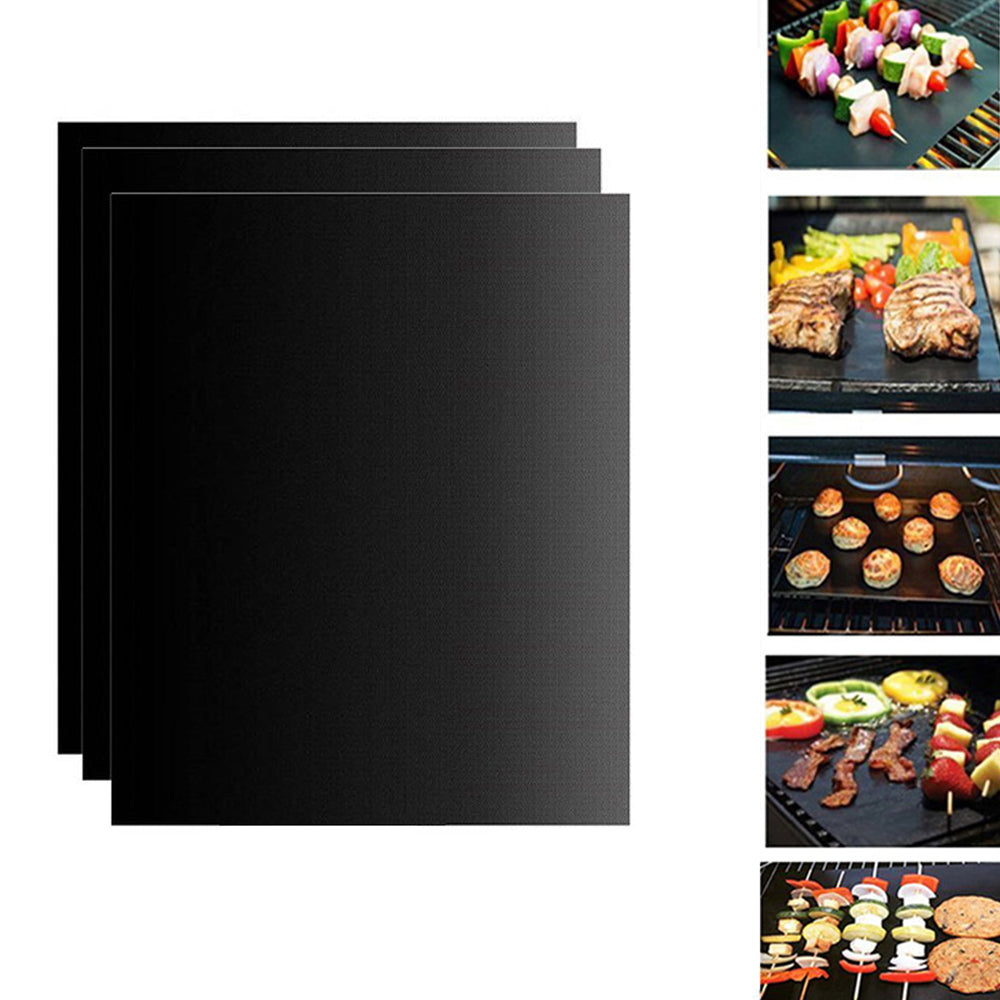 3pcs or 6pcs Reusable PTFE Non-Stick Oven Liners BBQ Grilling Pads