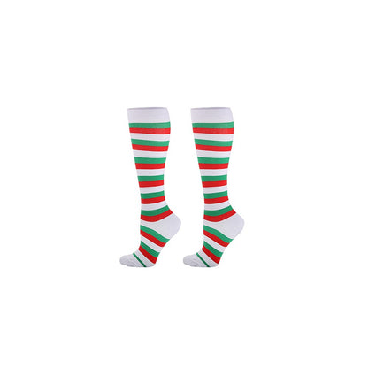 Christmas Compression Socks Knee Length Socks for Women and Men-Style 1