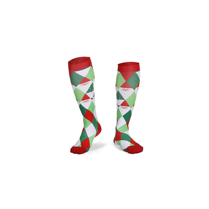 Christmas Compression Socks Knee Length Socks for Women and Men-Style 2