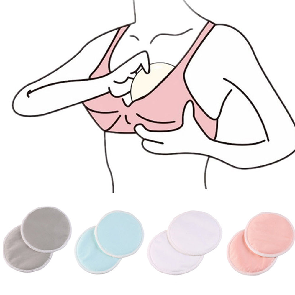 4Pairs Bamboo Nursing Breast Pads Reusable Breast Feeding Nipple Covers