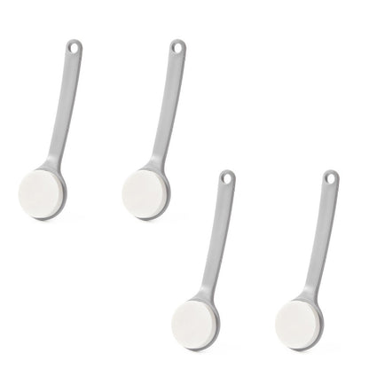 4Pcs Long Handle Shower Sponge Wand for Back and Feet