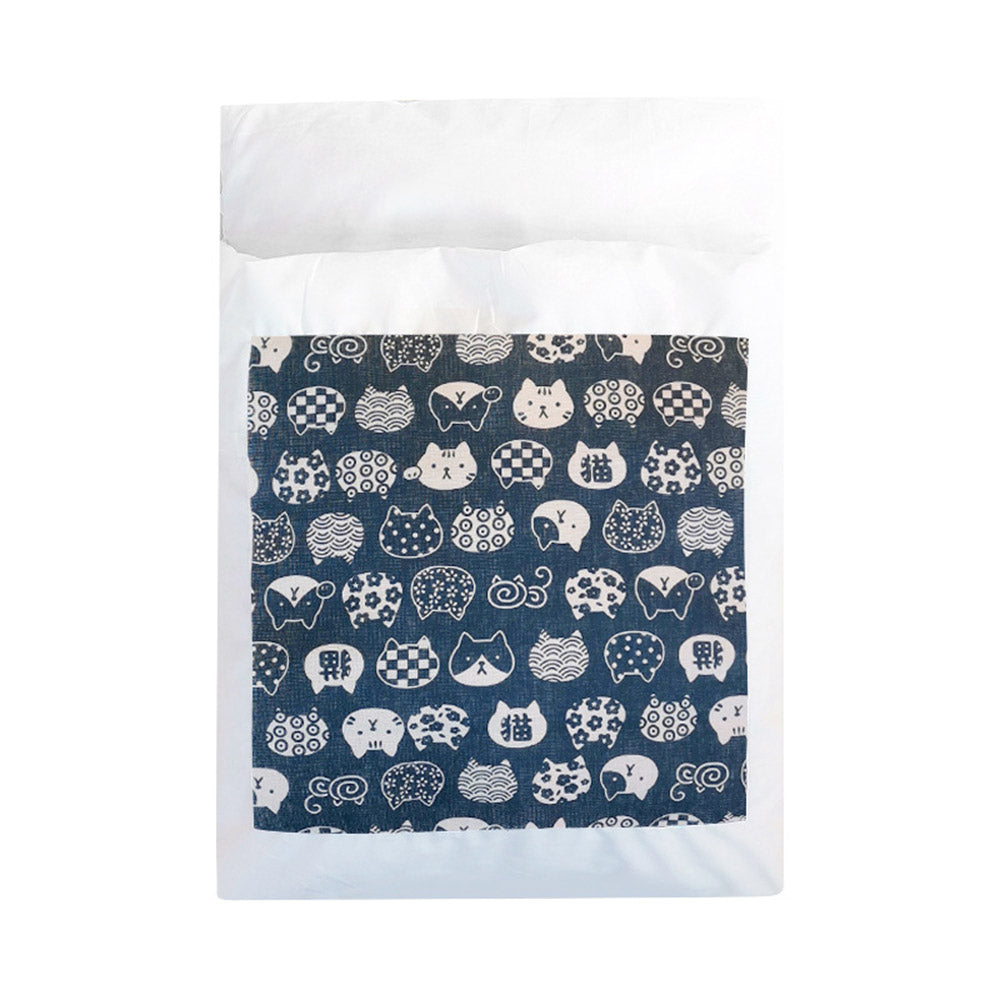 Japanese-Style Cat Bed Sleeping Bag with Pillow Navy-M