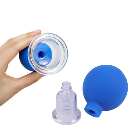 2X 4Pcs Facial and Body Cupping Therapy Set Blue Pink
