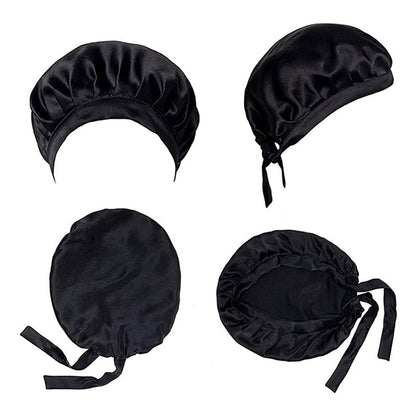 2 X Black and Pink Women's Mulberry Silk Turbans