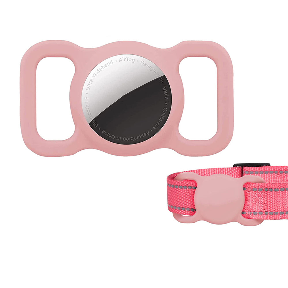 2 X Black Pink Silicone Protective Case for Apple Airtag Pet Collar Dog harness