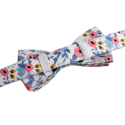 Blue Pet Collar with Bow Tie Adjustable Dogs Cats Collar