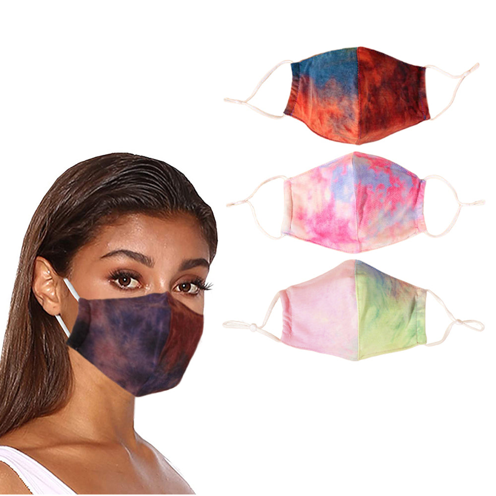 2pcs Reusable Tie Dye Face Mask Breatheable Face Mask Fashion Accessories for Women Men