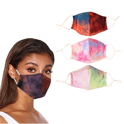 4pcs Reusable Tie Dye Face Mask Breatheable Face Mask Fashion Accessories for Women Men