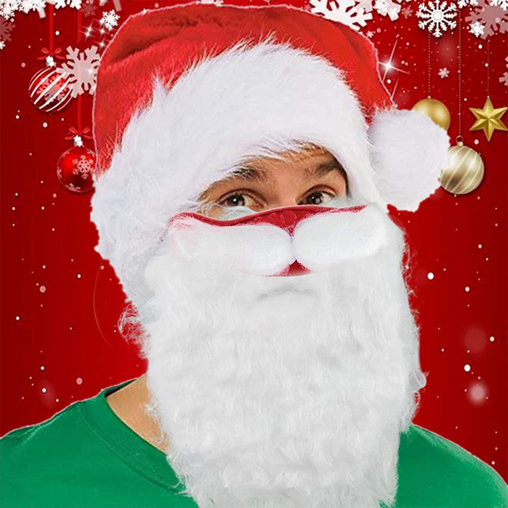 Charistmas Santa Beard Face Mask Costume for Adults For Xmas Cosplay Party
