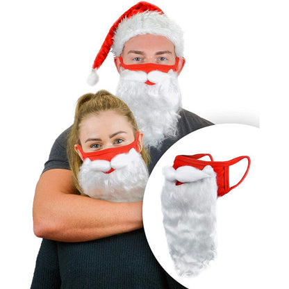 Charistmas Santa Beard Face Mask Costume for Adults For Xmas Cosplay Party
