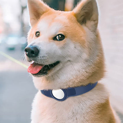 Pet Collar with AirTag Container Dark Blue