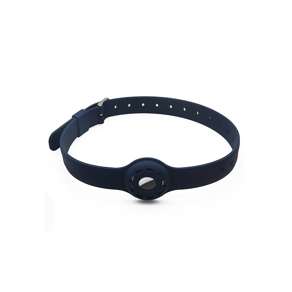 2 Pcs Pet Collar with AirTag Containers Dark Blue and Pink