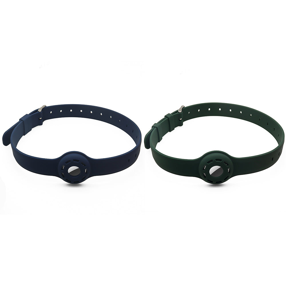 2 pcs Pet Collar with AirTag Container Dark Blue and Dark Green
