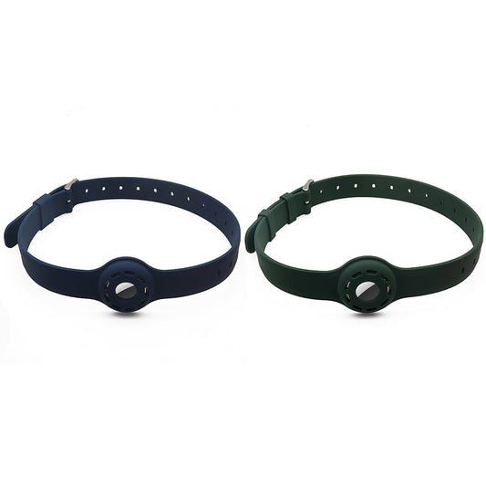 2 pcs Pet Collar with AirTag Container Dark Blue and Dark Green