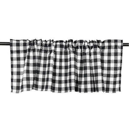Black 106x45cm Plaid Window Treatment Decor Curtain