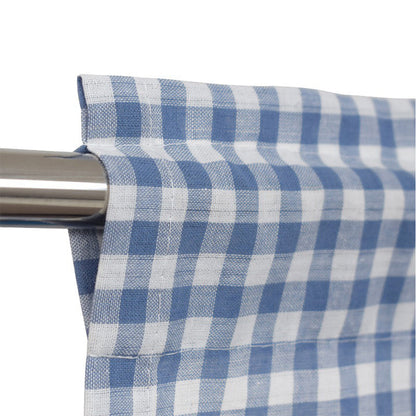 Blue 106x45cm Plaid Window Treatment Decor Curtain
