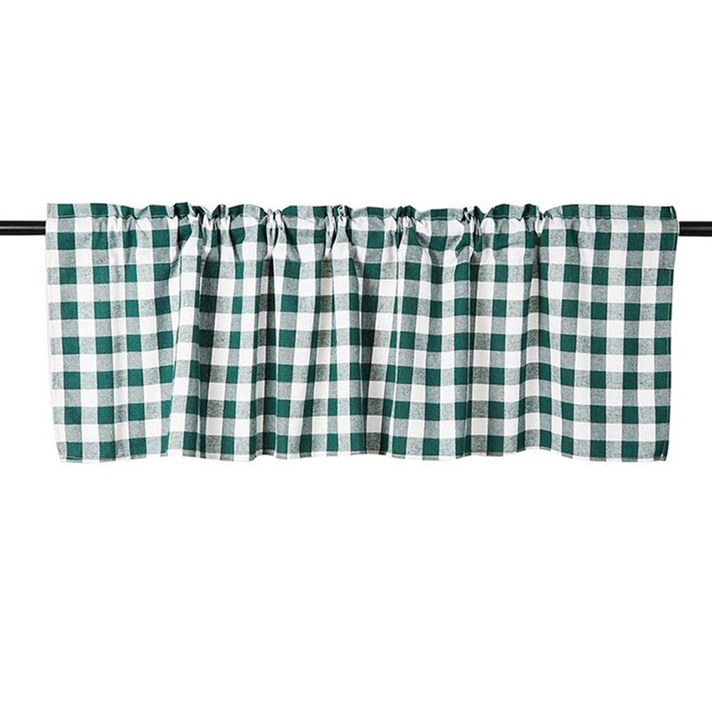 Green 106x45cm Plaid Window Treatment Decor Curtain