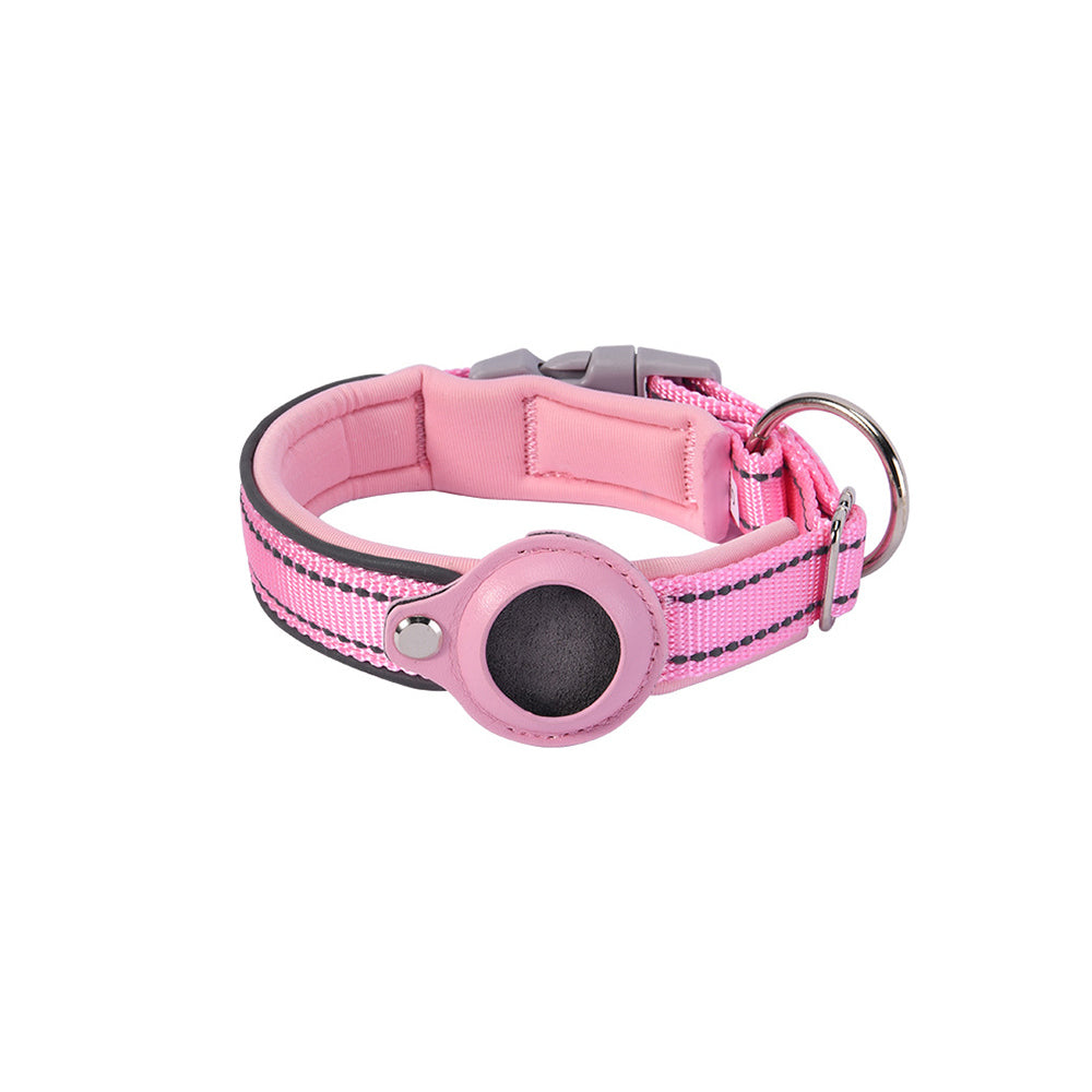 2 X Protective Case Pet Collar Cat Collar Dog Collar for AirTag Black Pink S