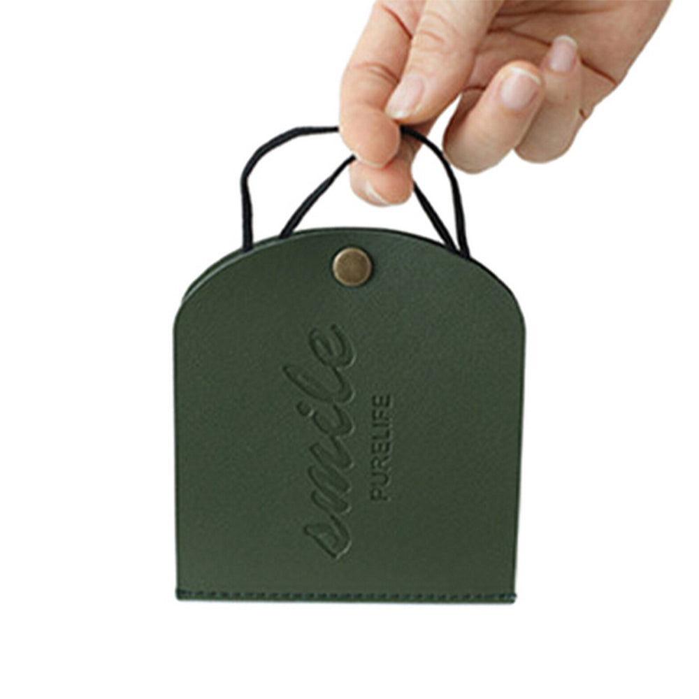 4Pcs PU Leather Snap Button Mask Storage Bag Black and Green