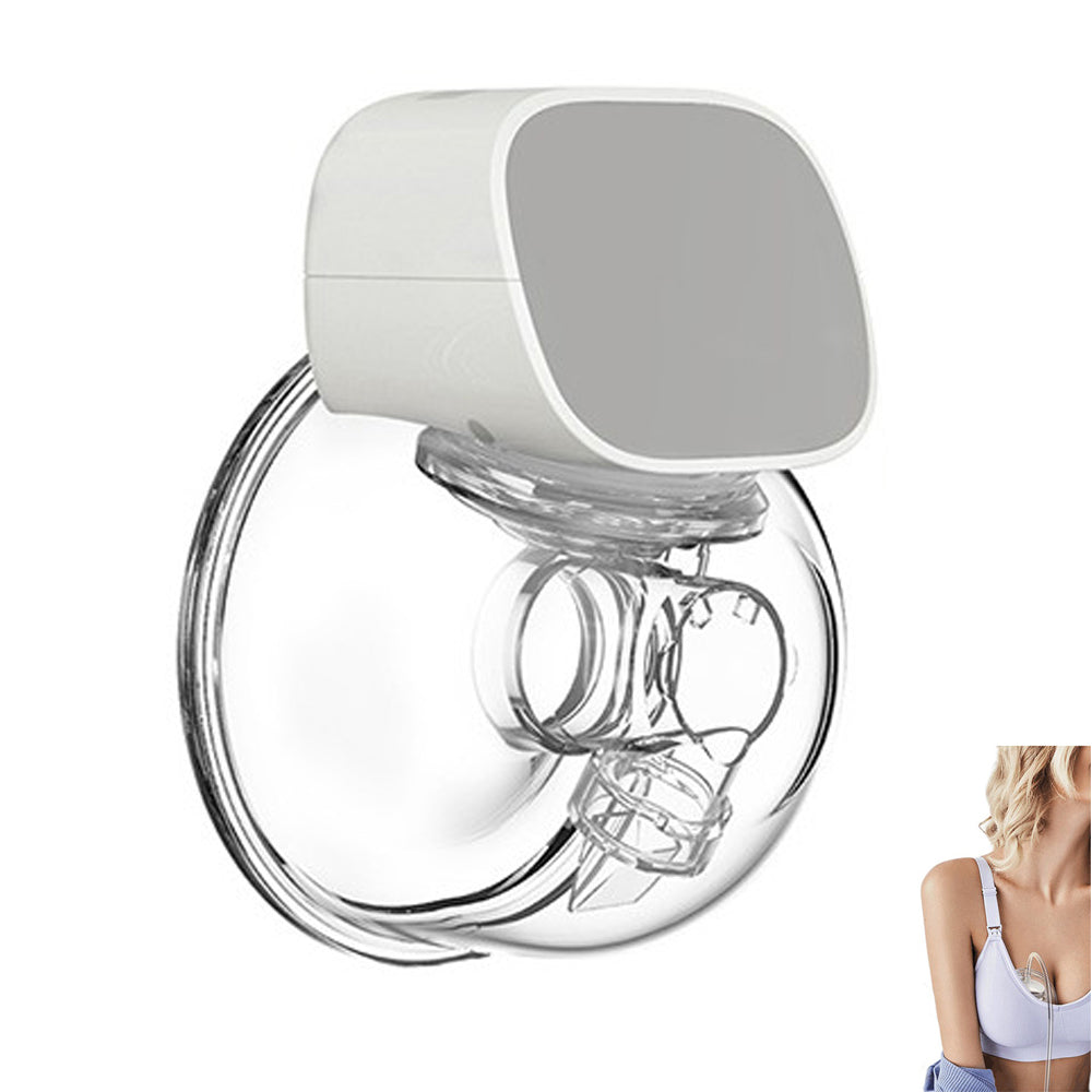 Breast Pump Electric Wearable Hands Free Breast Pump Strong Suction Power with 2 Modes 9 Levels -Gray
