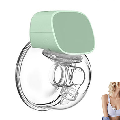 Breast Pump Electric Wearable Hands Free Breast Pump Strong Suction Power with 2 Modes 9 Levels -Green