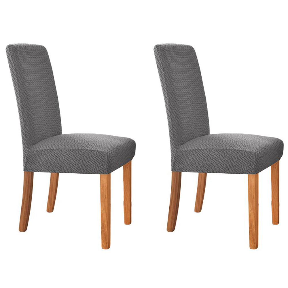 Chair Cover Set of 2Pcs Elastic Chair Covers-Gray