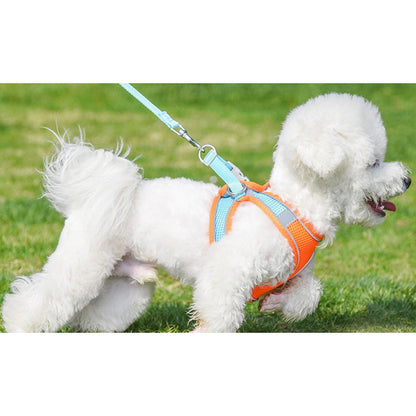 Reflective Pet Harness Leash Set Orange