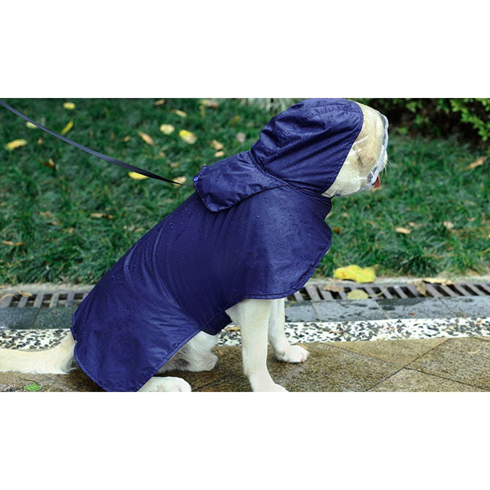 Dog Raincoat with Hat Blue