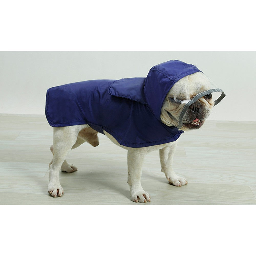 Dog Raincoat with Hat Blue