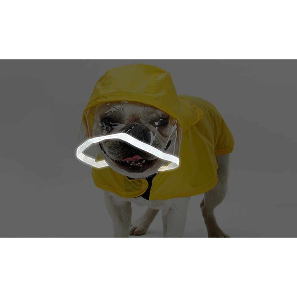 Dog Raincoat with Hat Yellow