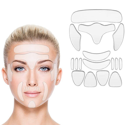 16-Piece Reusable Silicone Face Anti-Wrinkle Pads