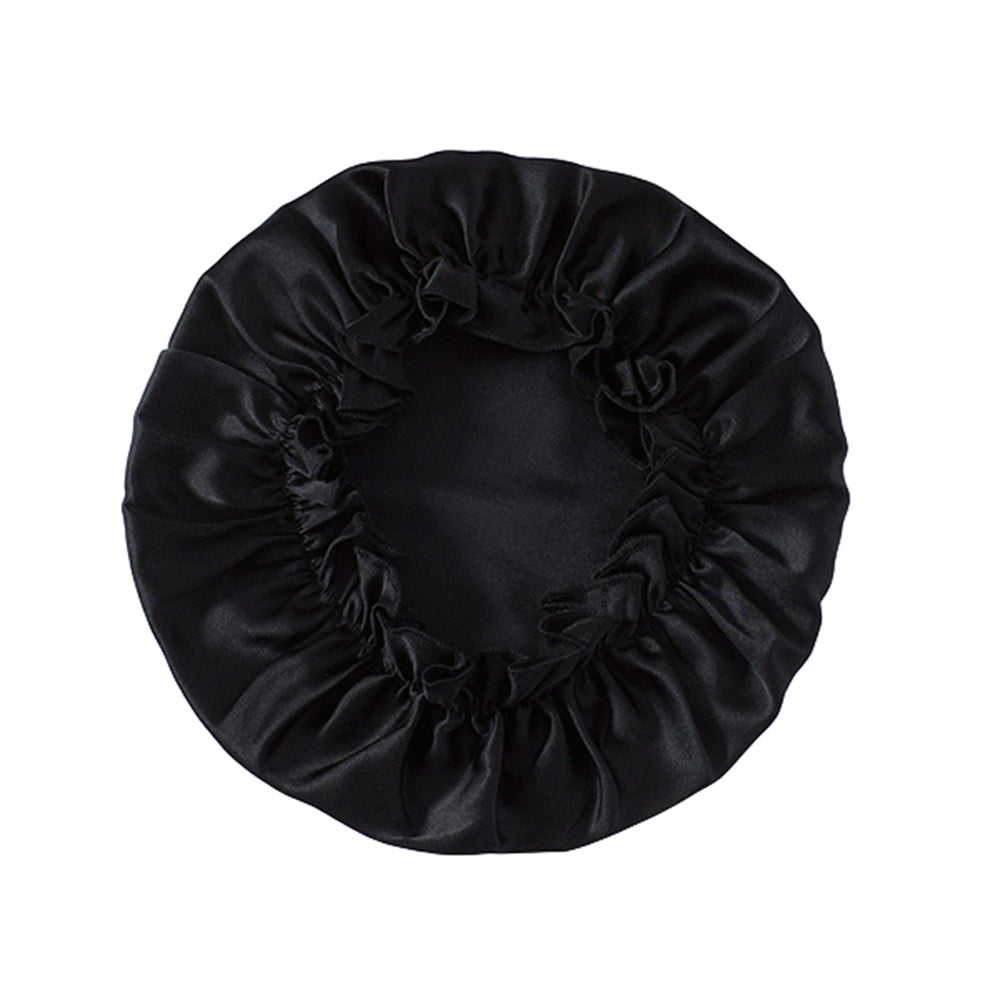 Soft Breathable 100% Mulberry Silk Sleep Night Cap Good for Your Hair Care - Black