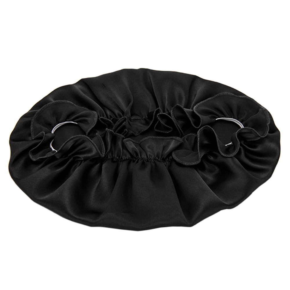 Soft Breathable 100% Mulberry Silk Sleep Night Cap Good for Your Hair Care - Black