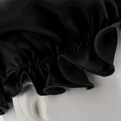 Soft Breathable 100% Mulberry Silk Sleep Night Cap Good for Your Hair Care - Black