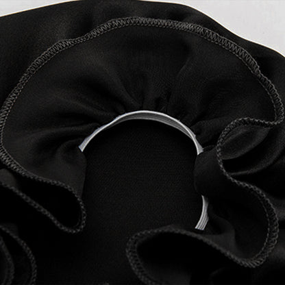 Soft Breathable 100% Mulberry Silk Sleep Night Cap Good for Your Hair Care - Black