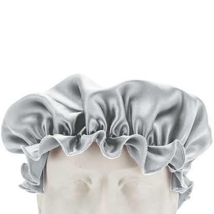 Soft Breathable 100% Mulberry Silk Sleep Night Cap Good for Your Hair Care -Grey