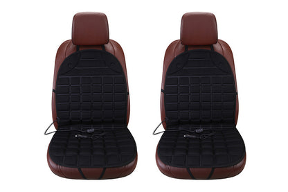 2 pcs Car Seat Cushion Comfortable Seat Heating Cover Universal Winter Seat Warmer-Black