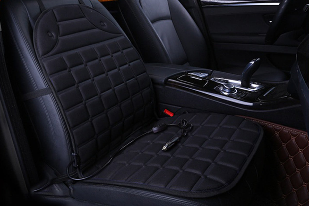 Car Seat Cushion Comfortable Seat Heating Cover Universal Winter Seat Warmer-Black