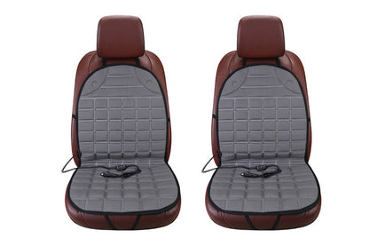 2 pcs Car Seat Cushion Comfortable Seat Heating Cover Universal Winter Seat Warmer-Gray
