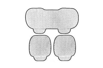 Car Seat Cushion Winter Short Plush Three-Piece for Warmth Non-Slip-Gray