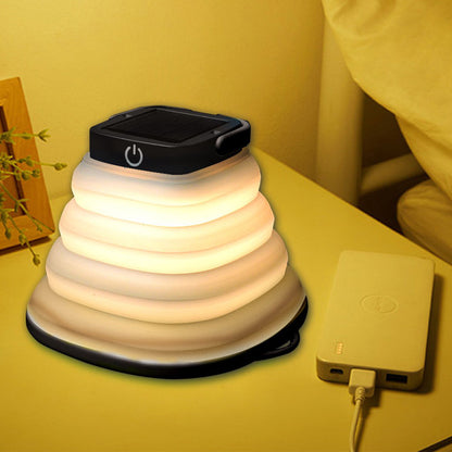 2X Collapsiable Solar Lamp Green Black